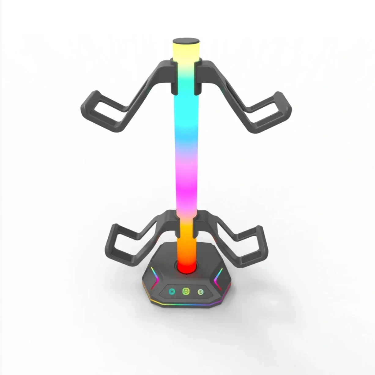 Suporte de fone de ouvido e Comandos com Luz RGB, acessórios para mesa de jogos, 10 modos de iluminação_5