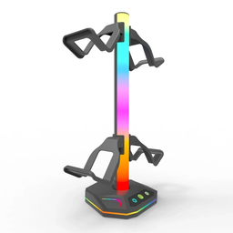 Suporte de fone de ouvido e Comandos com Luz RGB, acessórios para mesa de jogos, 10 modos de iluminação