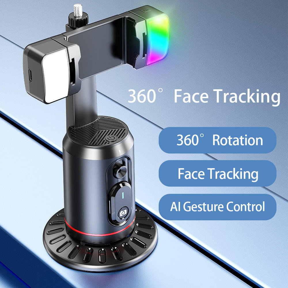 Suporte para celular com rastreamento facial automático, estabilizador de giroscópio de 360°_2