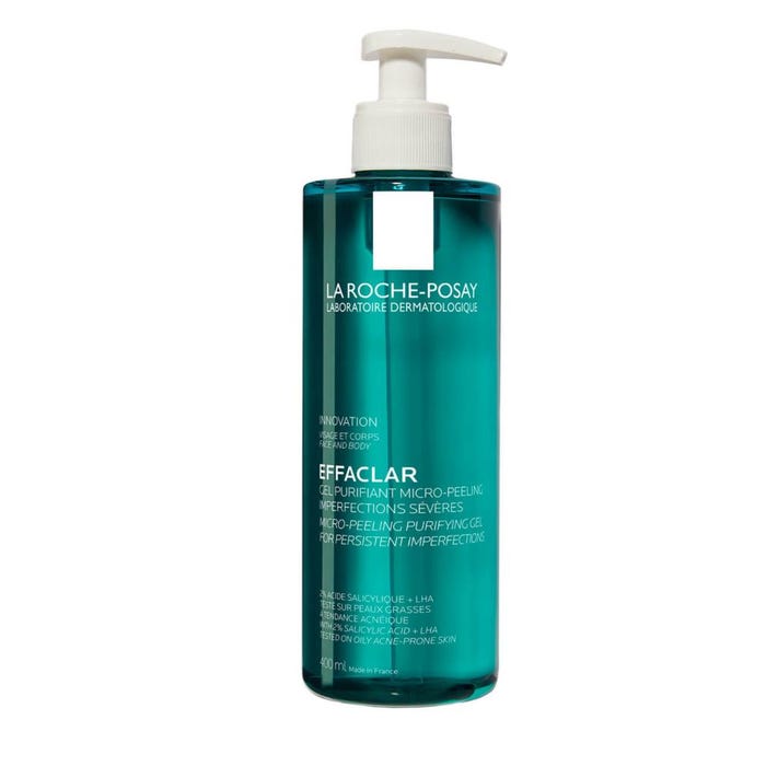 La Roche Posay Effaclar - Gel Purifiant MicroPeeling Imperfections Sévères Visage Corps, 400ml