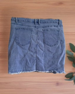 Ripped Denim Skirt