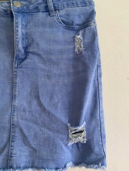 Ripped Denim Skirt