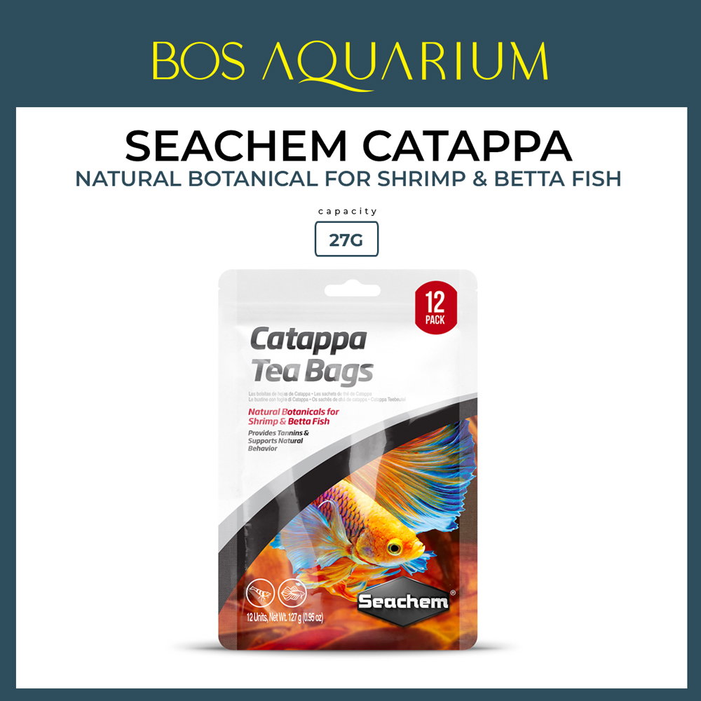Seachem Catappa Tea Bags (12pkt) - Helps to replicate natural environments for Bettas, shrimp & other aquarium inhabitan