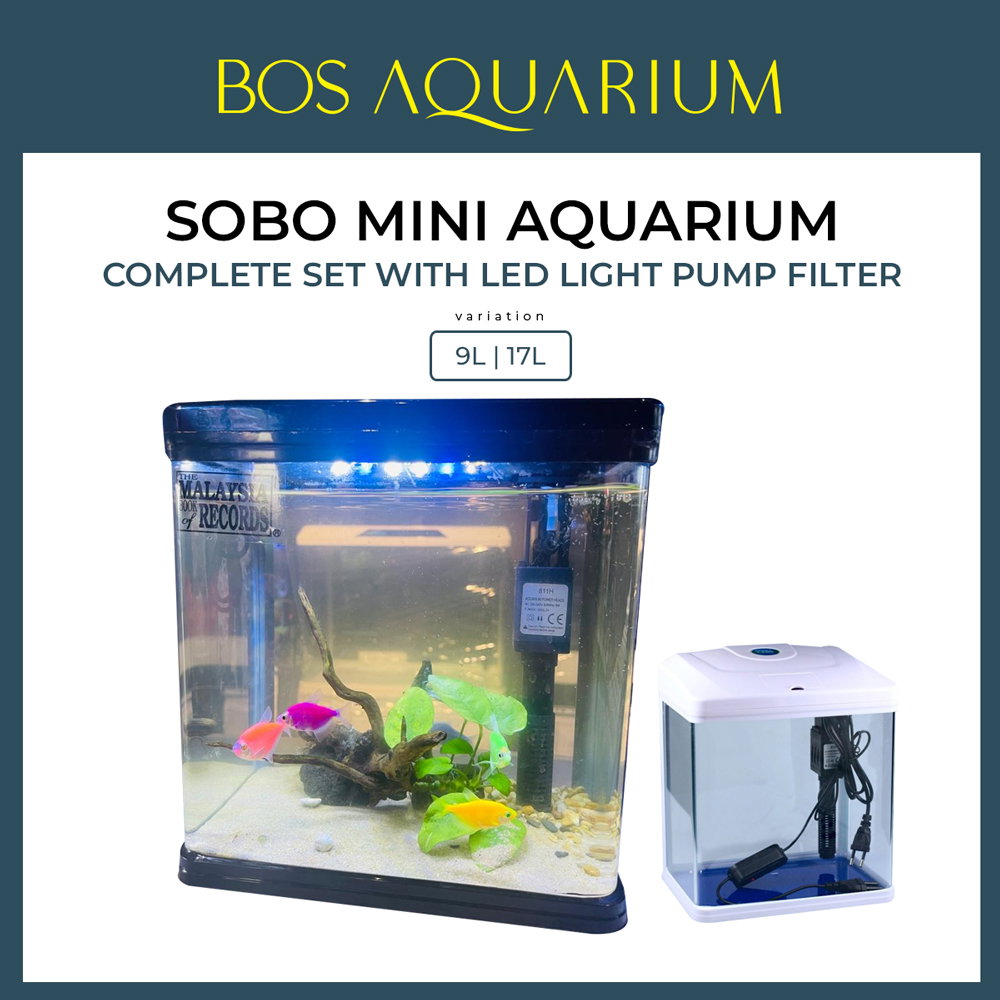 Sobo Mini Aquarium Complete Set With LED Light Pump Filter_0