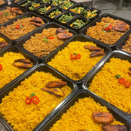 Masoes (Yellow Coconut Rice) with Fresh Vegetables
