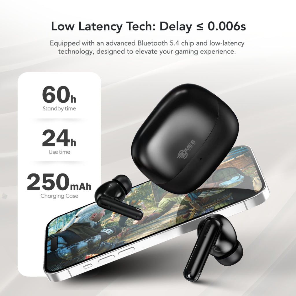 Dmes Go Buds Wireless Earbuds Bluetooth 5.4 HiFi Stereo 13mm Driver IPX4 Water Resistant 7H Battery Lightweight Fit_1