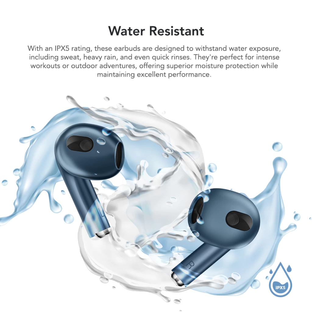 Dmes DE17 Wireless Earbuds Bluetooth 5.4 13mm Driver IPX5 Waterproof 50ms Low Latency 6H Battery Lightweight Fit_2