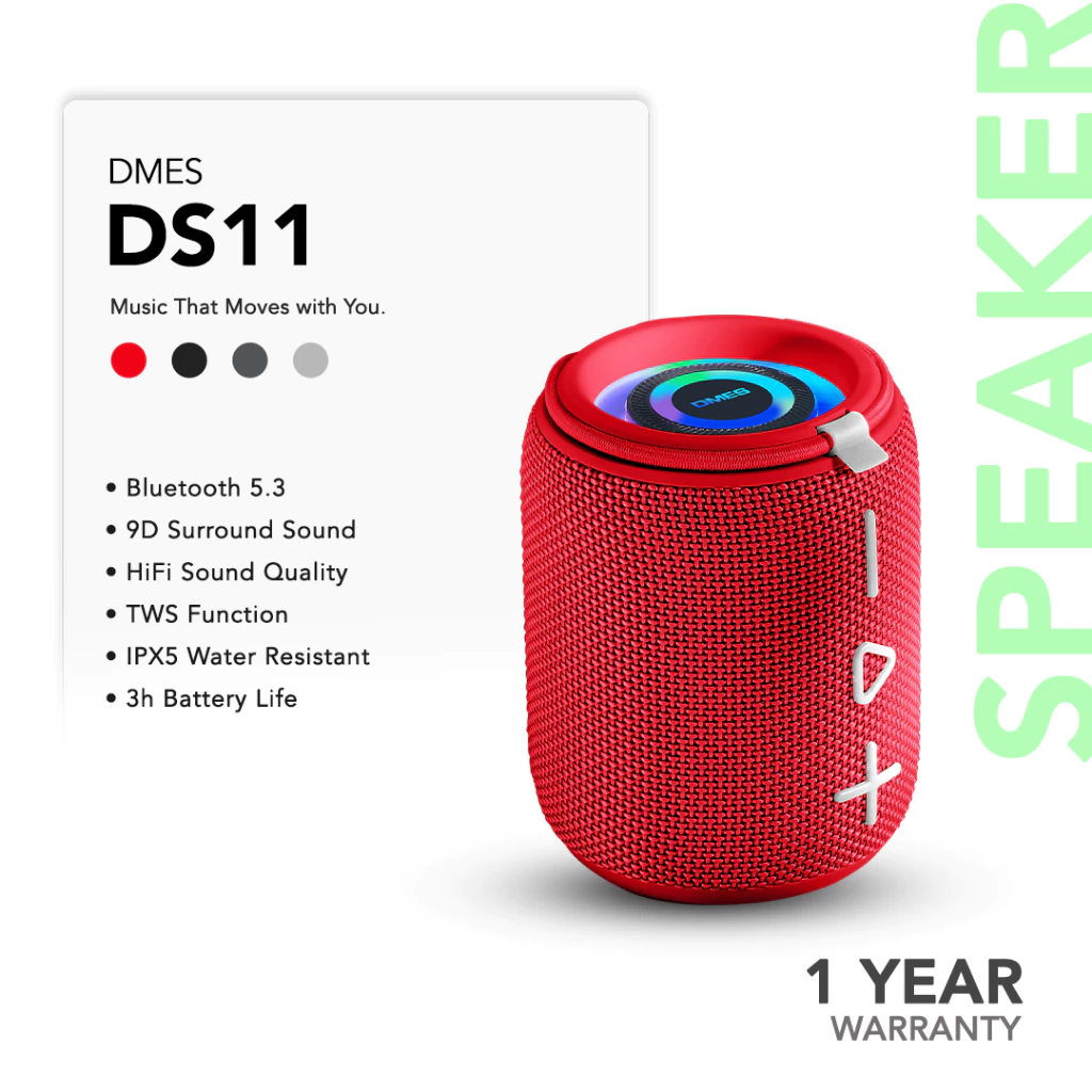 Dmes DS11 Bluetooth Speaker 10W TWS Wireless Sound RGB Light 57mm Driver 3H Battery Music Sync Mode Portable Audio