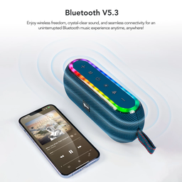 Dmes DS12 Bluetooth Speaker RGB Light TWS Wireless 360 Stereo 7W Output Phone Holder AUX TF FM