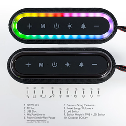 Dmes DS12 Bluetooth Speaker RGB Light TWS Wireless 360 Stereo 7W Output Phone Holder AUX TF FM