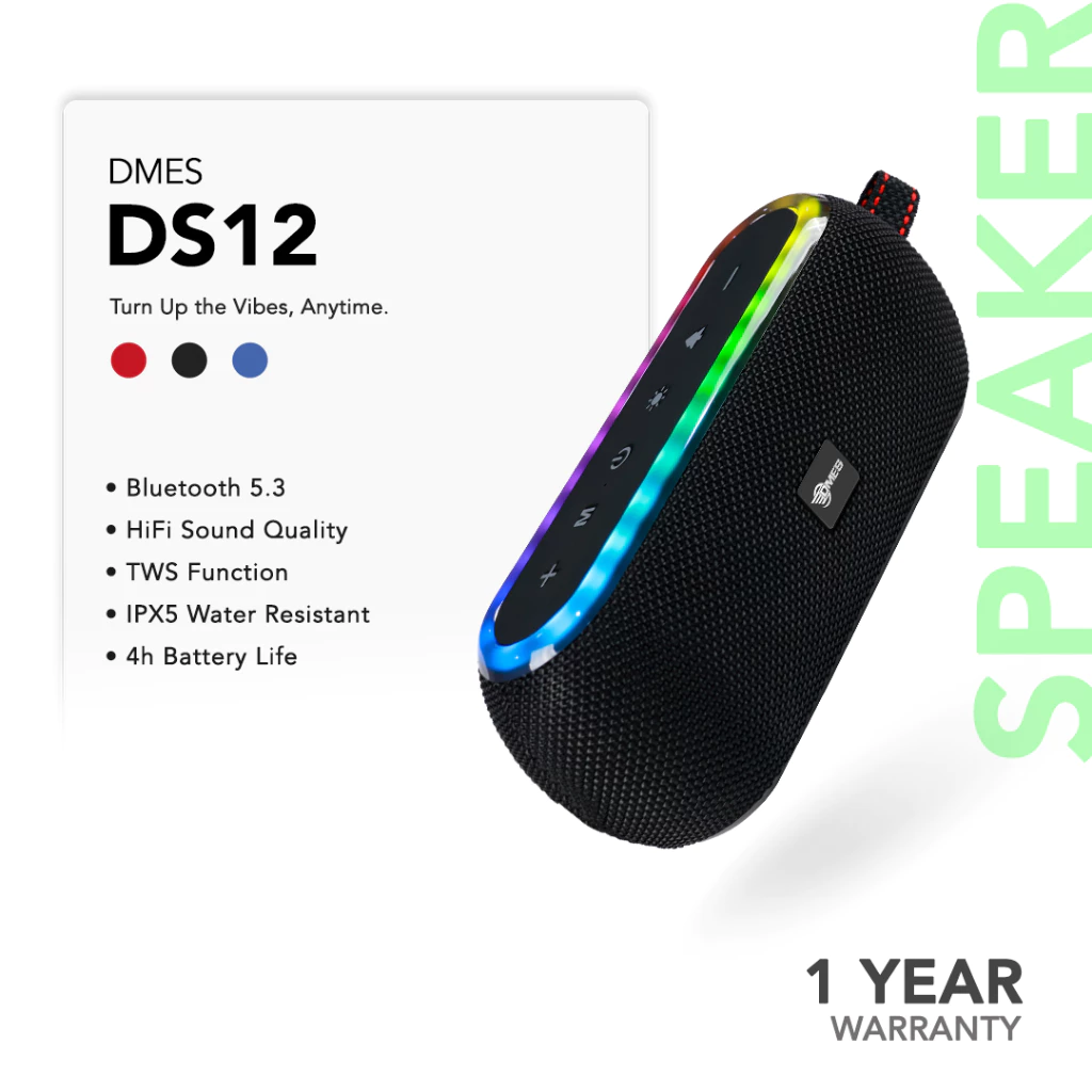Dmes DS12 Bluetooth Speaker RGB Light TWS Wireless 360 Stereo 7W Output Phone Holder AUX TF FM_0