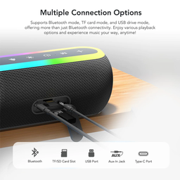 Dmes DS12 Bluetooth Speaker RGB Light TWS Wireless 360 Stereo 7W Output Phone Holder AUX TF FM