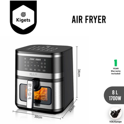 8L Digital Air Fryer With Visible Window  