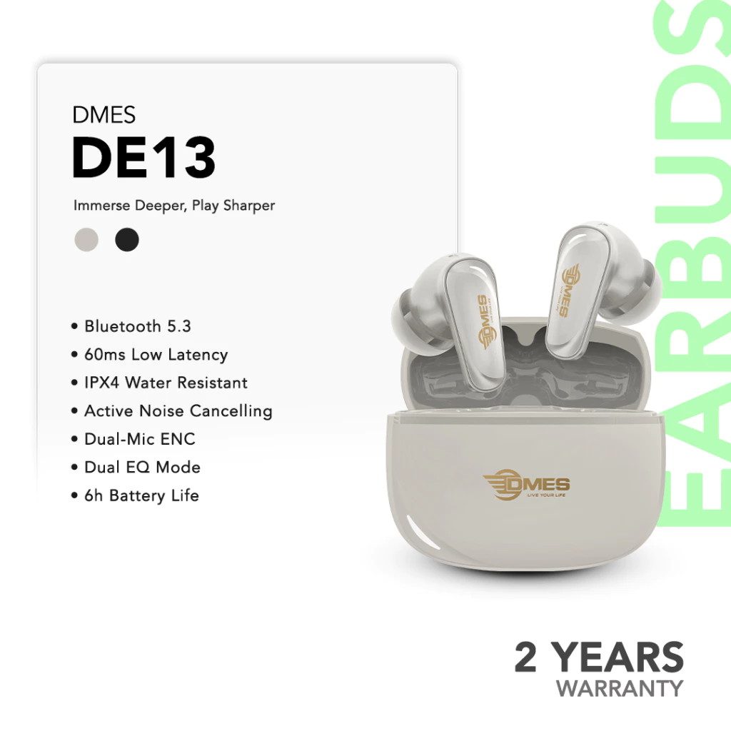 Dmes DE13 ANC Wireless Earbuds Bluetooth 5.3 ENC 4 Mic 60ms Low Latency Dual Mode 10mm Driver IPX4 Game Music Use_0