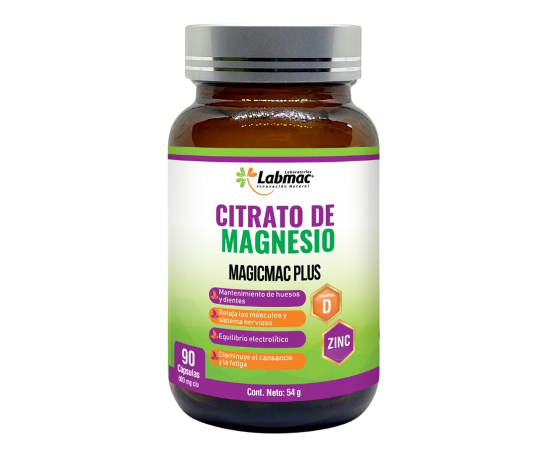 Citrato de Magnesio 600mg - 90 Cápsulas - MagicMac Plus