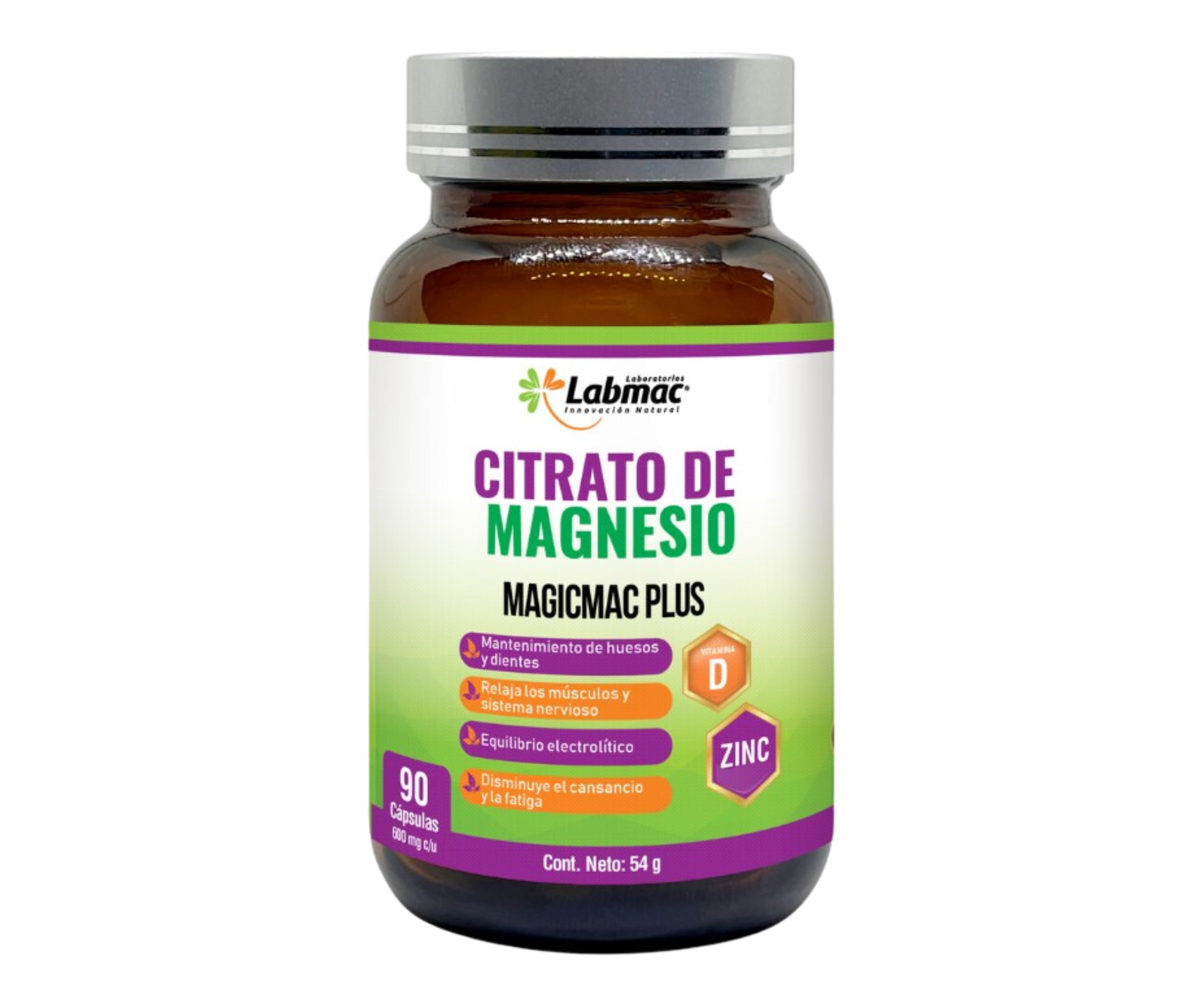 Citrato de Magnesio 600mg - 90 Cápsulas - MagicMac Plus_0