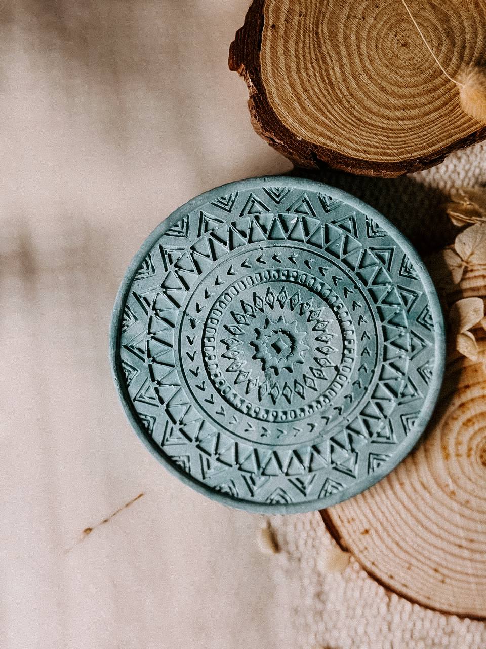 Handcrafted Textured Coaster – Sage Sea_0