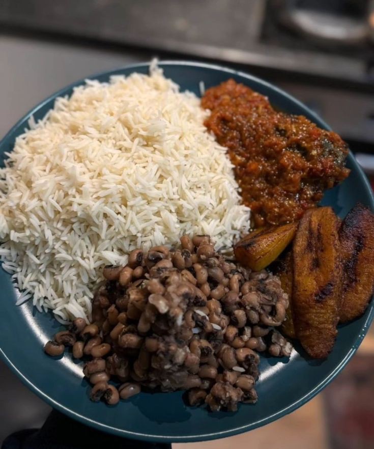 Rice & Beans With Stew 