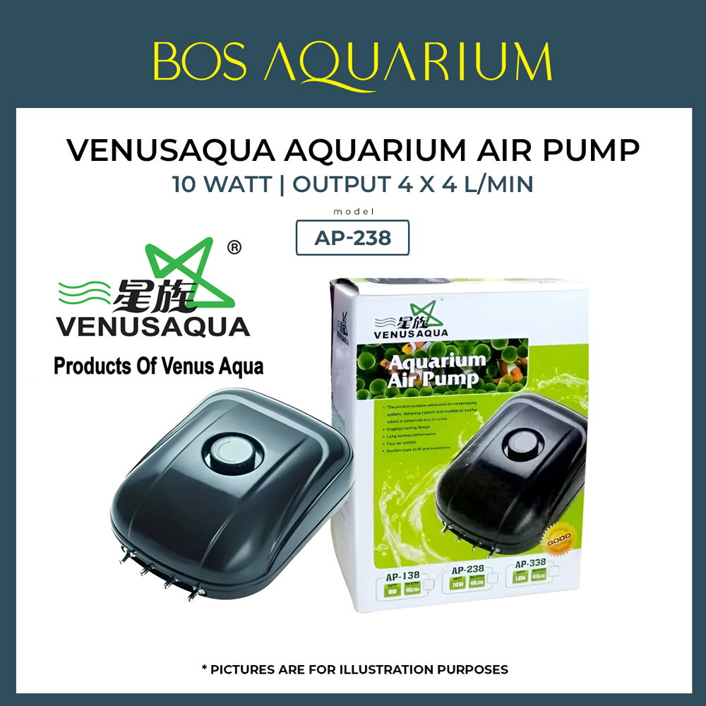 VenusAqua Aquarium Air Pump, 10 Watt, Output 4 X 4 L/min (AP-238) Venus Aqua_0