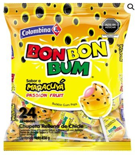 CHUPETA BON BON BUM MARACUYA 456g*24pcs*15bol