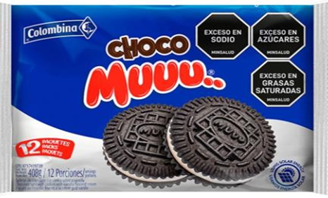 GALLETAS CHOCO MUUU 408GR*12PCS*24PAQ