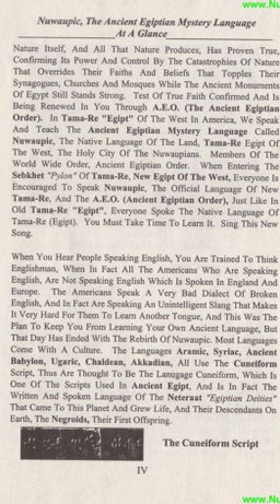 Nuwaupic Ancient Egiptian mystery language 