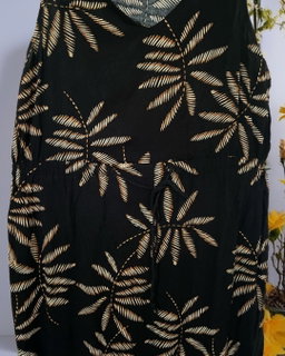 New Day Black Palm Leaf Maxi Dress