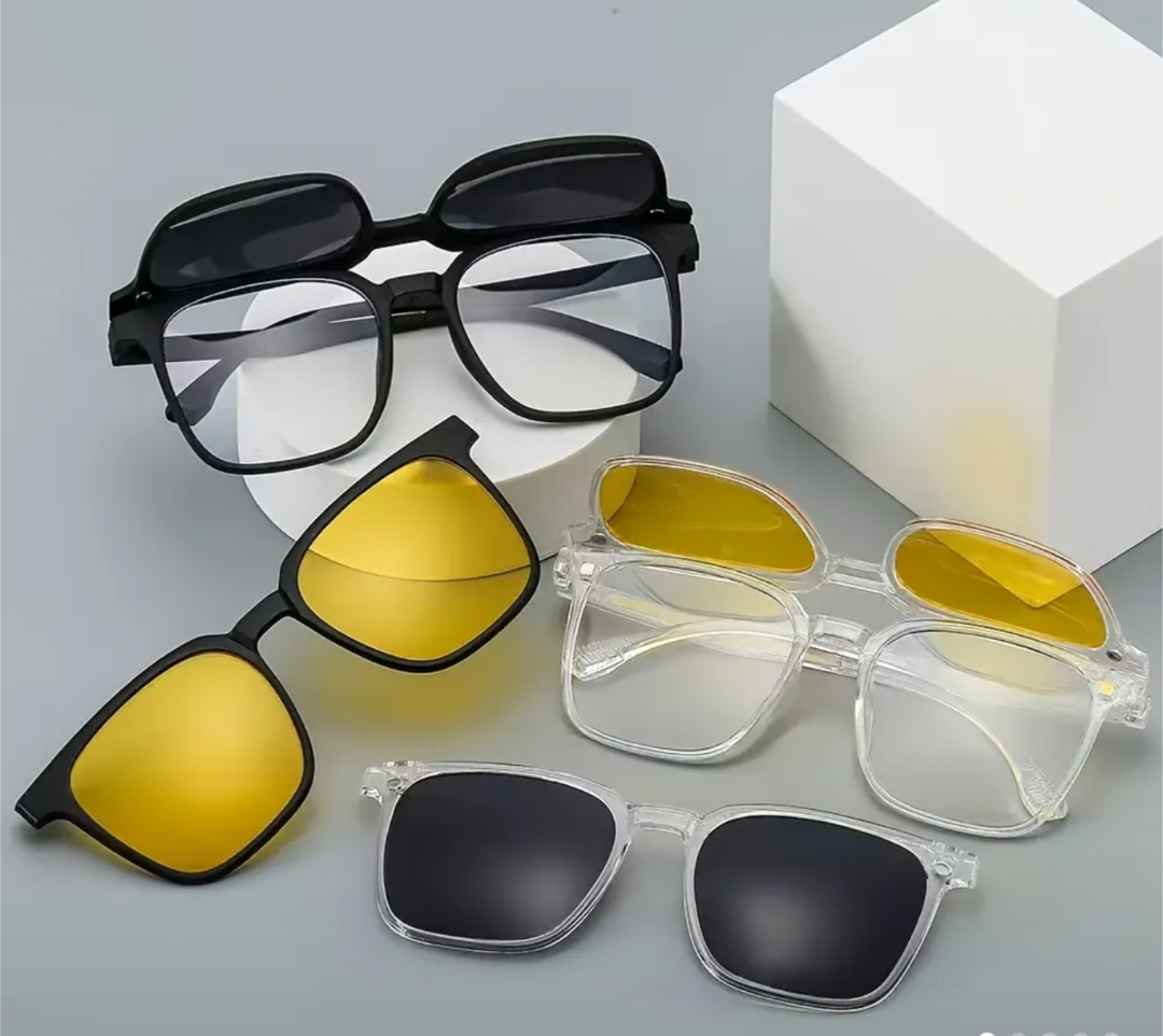 Casual Polycarbonate frame with 3 in 1 folding magnetic galsses