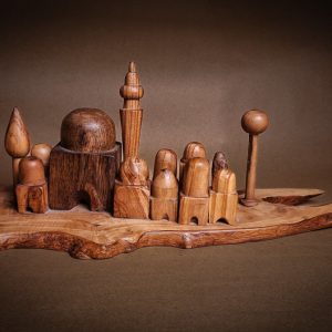 Wooden Village | Mixed Wood | 52*12*17cm