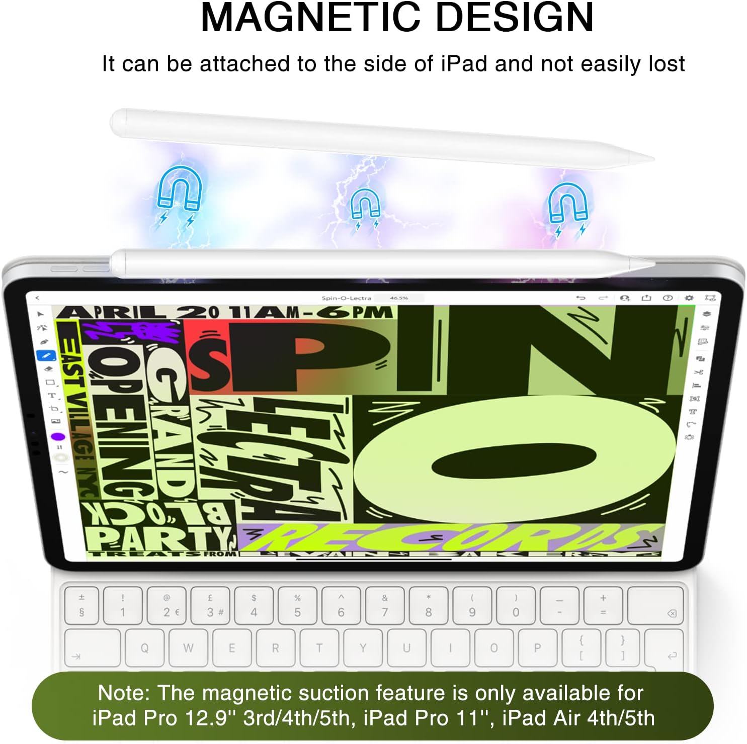 Caneta Stylus Magnética Carregamento Sem Fio ( Compatível com Ipad 2018 ate 2025)_3