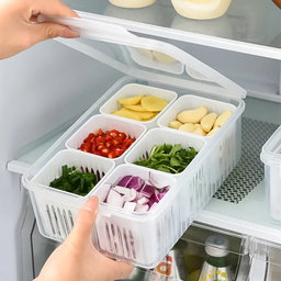 6 GRID DRAIN FOOD CONTAINER