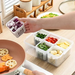 6 GRID DRAIN FOOD CONTAINER