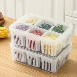 6 GRID DRAIN FOOD CONTAINER