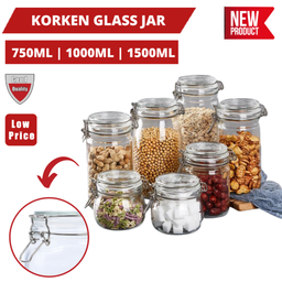 KORKEN GLASS JAR SQUARE