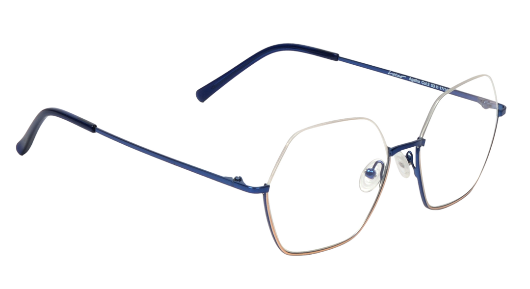 LOCAO |AGATHA |Half Rim |Metal |BLUE-Metal |53-17-140