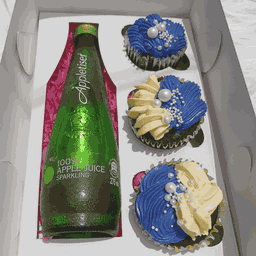 Box of 3 Cupcakes + Mini Wine