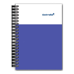 Mini libreta estrella, pasta dura, espiral doble, 80hj. Raya
