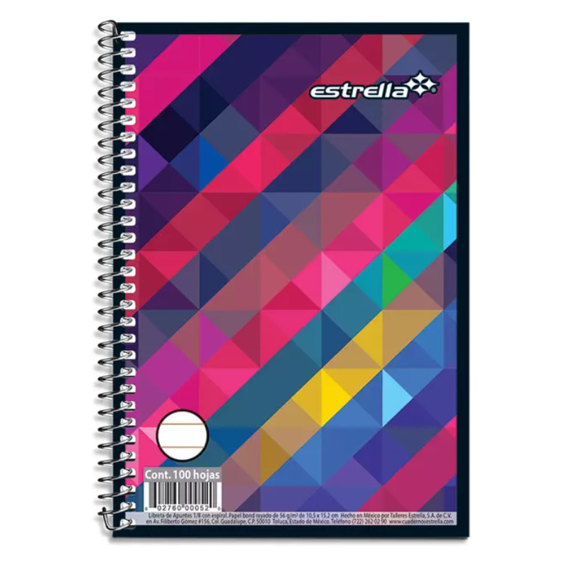 Mini libreta estrella, 100hj. Raya