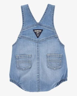 Baby Denim Bubble Romper - Blue