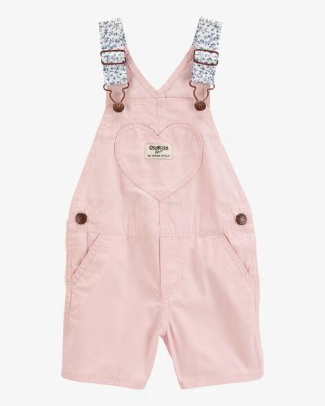 Pink Heart Woven Shortalls (3mths to 5T)_0