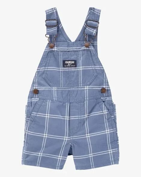 Blue Plaid Shortalls (3mths to 5T)_0