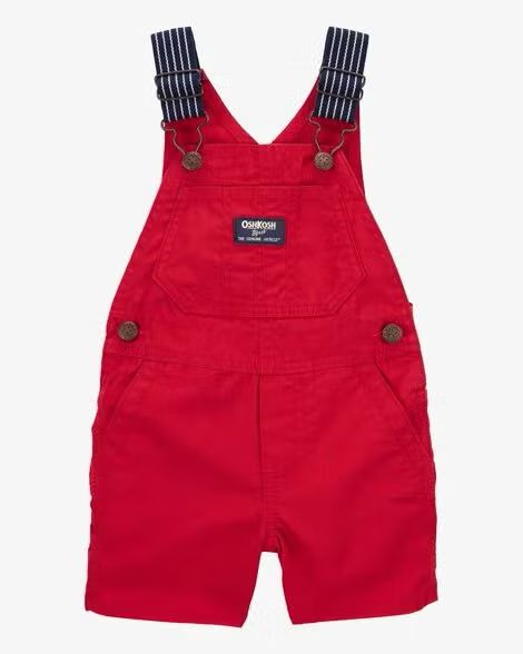 Red Canvas Shortalls (3mths to 5T)