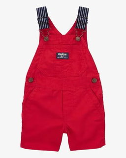 Red Canvas Shortalls (3mths to 5T)