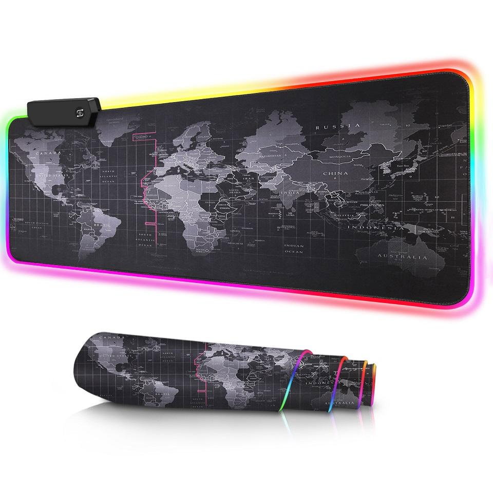 Mousepad Gaming RGB de Mapa de Mundo (80cm x 30cm)_0