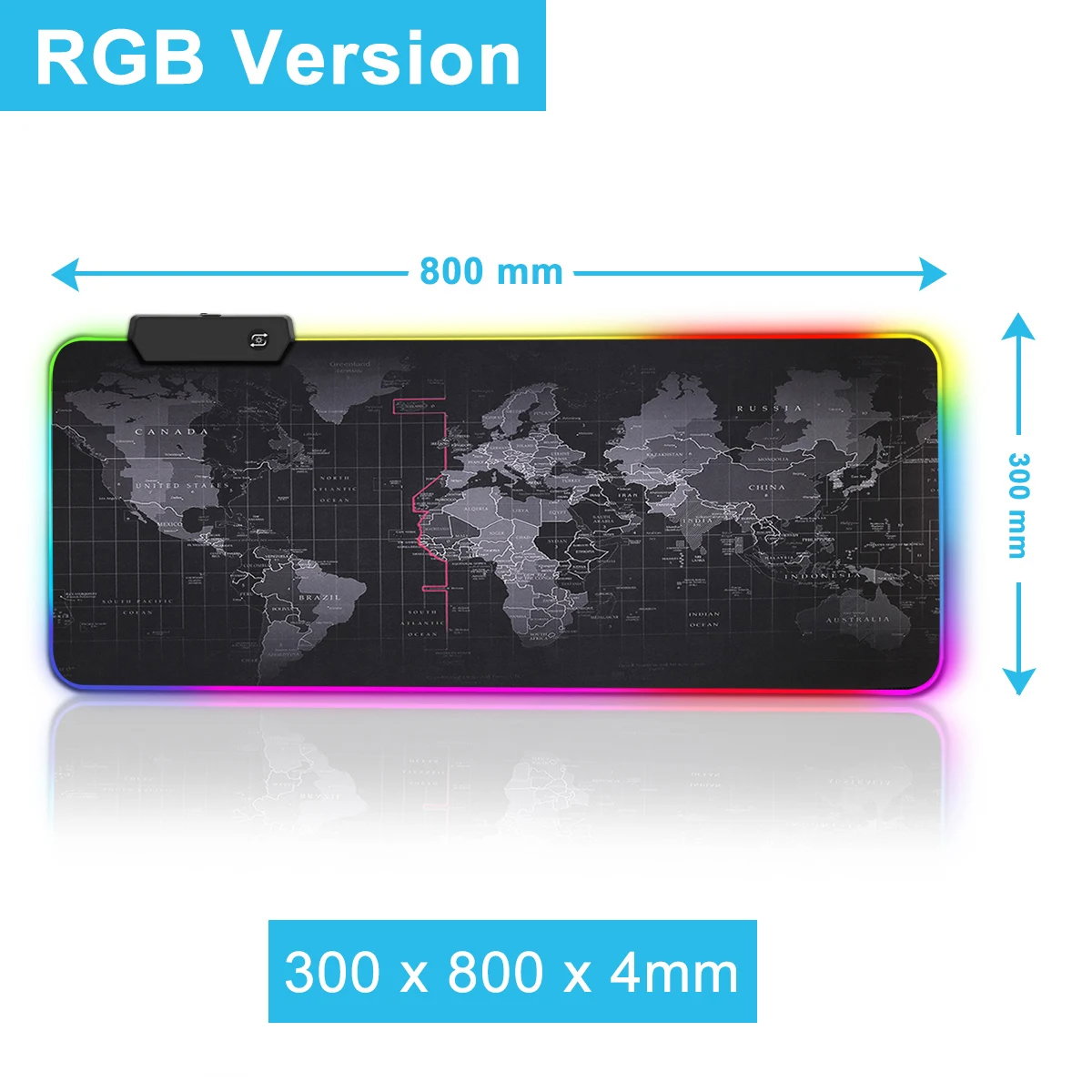 Mousepad Gaming RGB de Mapa de Mundo (80cm x 30cm)_2
