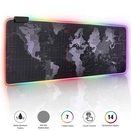 Mousepad Gaming RGB de Mapa de Mundo (80cm x 30cm)