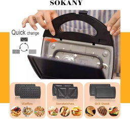 SOKANY SANDWICH MAKER 3in1 KJ302