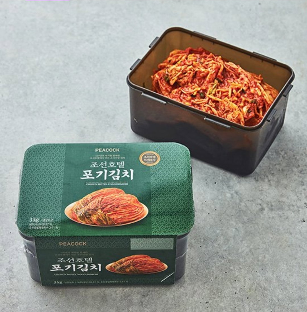 [피코크] 조선호텔 포기김치 3kg [Peacock] Josun Hotel Whole Cabbage Kimchi 3kg