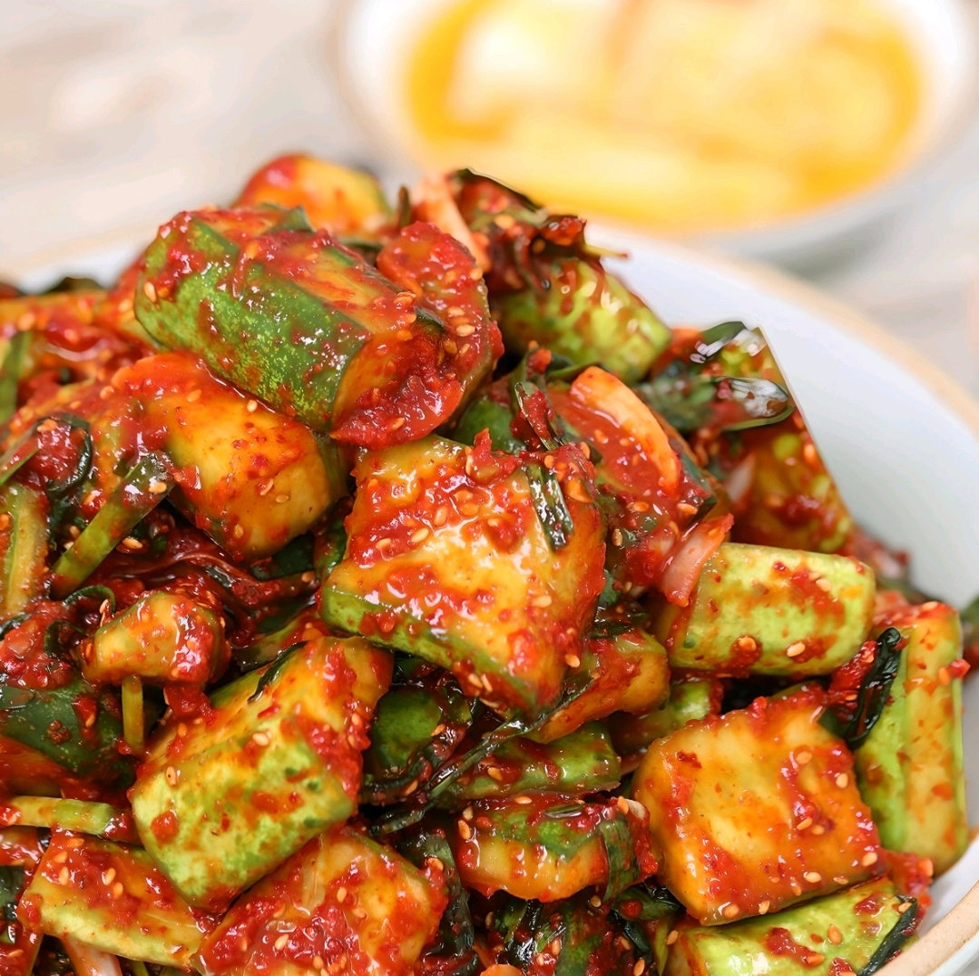 [셰프애찬] 오이부추김치 오이 김치, 1kg, 1개 [Chef Aecham] Cucumber Leek Kimchi 1kg_0