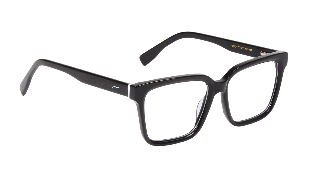 ACETATE |FD1121 |Full Rim |Acetate |BLACK-Acetate |53-17-145